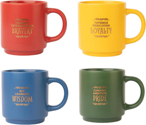GRUPO ERIK Cană Harry Potter Set de 4 case Hogwarts - Cană de cafea ceramică Gryffindor, Slytherin, Ravenclaw și Hufflepuff - Set de căni 300 ml fiecare
