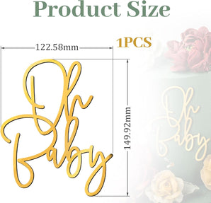 [RESIGILAT] RYMAUP Gold Decoratiune Tort "Oh Baby" pentru Petrecere