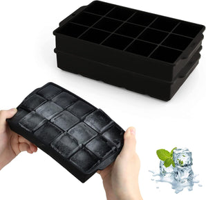 [RESIGILAT] Set 2 tăvi silicon pentru cuburi de gheață, 30 compartimente, 3,5 cm, fără BPA