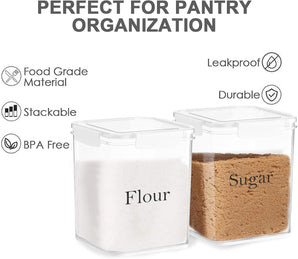 [RESIGILAT] Set 2 recipiente plastic, etanse, 4L, pentru faina si zahar
