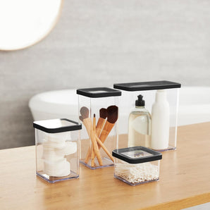 [RESIGILAT] Set 3 borcane Rotho Loft transparente din plastic PP