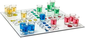 [RESIGILAT] Ludo – Set de Sticlă cu 16 Pahare și 2 Zaruri în Cutie Cadou