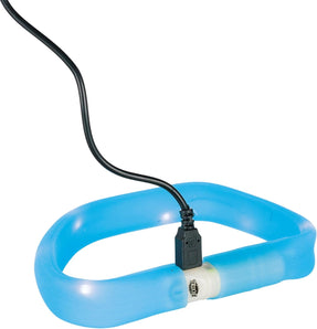 [RESIGILAT] Zgardă Luminoasă Reîncărcabilă pentru Câini L-XL, Albastră