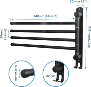 [RESIGILAT] Prosop feroviar inox pivotant cu 4 brate montare perete negru