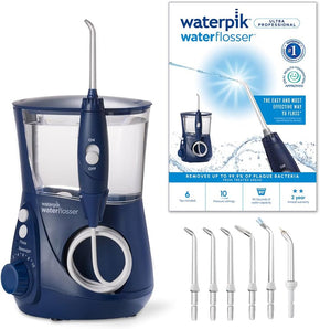 [RESIGILAT] Dus bucal Waterpik Ultra, 99,9% placa, 7 accesorii, Albastru