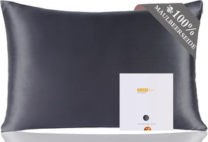 [RESIGILAT] Husa de perna matase pura 19 momme gri 40x60cm