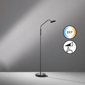 [RESIGILAT] Lampa de podea Fischer Honsel Tallri, negru, 135 cm, 880 lm