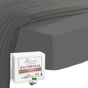 [RESIGILAT] Cearsaf Pizuna, 100% bumbac, 170x200cm, gri inchis