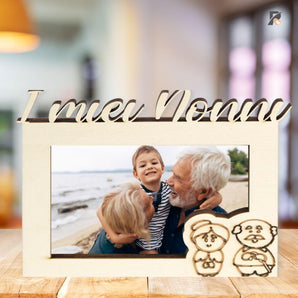 [RESIGILAT] Rama foto lemn, cadou Ziua Bunicilor, 18 x 16 cm