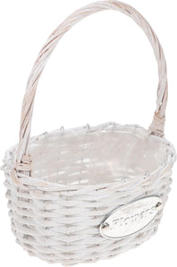 [RESIGILAT] Gadpiparty Cos tesut manual, mic, cu maner, stil Boho, alb