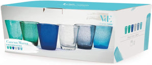 [RESIGILAT] Set 6 pahare apa sticla suflata 330 ml albastru