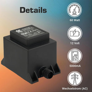 [RESIGILAT] Transformator 12V 60VA pentru exterior IP44 negru