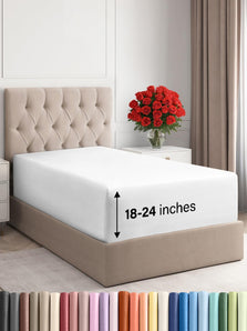 [RESIGILAT] Cearsaf cu saltea, extra adanca, 45-60 cm, Alb