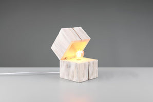 [RESIGILAT] Lampa masa Trio Leuchten Treasure lemn alb E14 LED