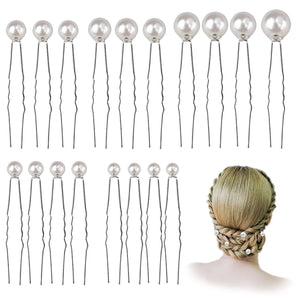 18 Stück Hochzeit Perlen Haarnadeln, Brautperlen Haarnadeln,Perlenhaarnadel Hochzeitsperlen Haarnadeln U-Form Brautperlen Haarnadeln Haarschmuck für Brautfrisur und Brautjungfernfrisur