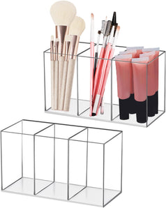 [RESIGILAT] Organizator Machiaj Acrilic, 2 Compartimente, Transparent