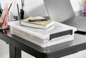 [RESIGILAT] Iris Ohyama LLB-A4, Set 3 Cutii Depozitare, Stivuibile, Plastic