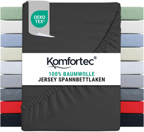 [RESIGILAT] Cearsaft Komfortec jersey bumbac 140x200 cm antracit
