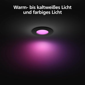 [RESIGILAT] Philips Hue Lampa incastrata, 90 mm, neagra, control vocal Alexa