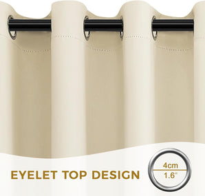 [RESIGILAT] Draperii blackout termice, set 2 panouri, 168 x 213 cm, culoare Biscotti Beige, efect opacizare 60%