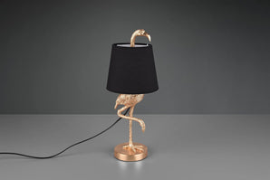 [RESIGILAT] Lampă de masă Lola, poliresină aurie, abajur negru, 17 cm