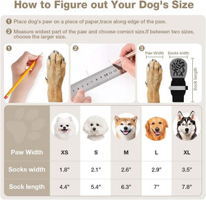 [RESIGILAT] Sosete antiderapante pentru caini, 2 perechi, XL, bretele reglabile