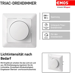 [RESIGILAT] Intrerupator LED cu variator rotativ 230 V alb lucios