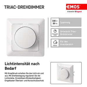 [RESIGILAT] EMOS A6003.0, Variator LED Rotativ, 7-110 W, Alb