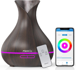 [RESIGILAT] Difuzor ulei esențial Maxcio 400 ml cu telecomandă și compatibilitate Alexa