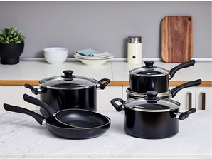 [RESIGILAT] Vase gatit Amazon Basics antiaderent 6 piese negre