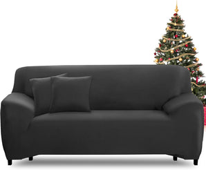 [RESIGILAT] FIGOOO Husa de canapea 2 locuri, spandex, antiderapanta, gri