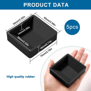 [RESIGILAT] 5 buc cleme roti cauciuc 2,3 x 2,5 inch, protectie podea, negre