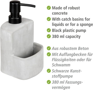 [RESIGILAT] WENKO Festival, Dispenser detergent vase, Beton, 380 ml, Gri
