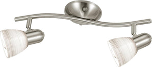 [RESIGILAT] EGLO Dakar 1, 2 Spoturi, Nichel Mat, Sticla Mata, Soclu E14