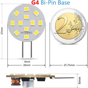 [RESIGILAT] Becuri LED G4 2W, echivalent 20W, soclu bi-pin AC/DC12V, 4000K