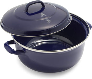 [RESIGILAT] BK Indigo Dutch Heritage, Caserola rotunda emailata, 26 cm, albastru