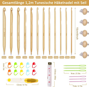 [RESIGILAT] Aeeque Croseta Tunisiana, Set 12 Crosete Bambus, 3.0-10 mm