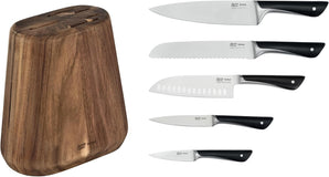 [RESIGILAT] Set 5 cutite Jamie Oliver Tefal cubloc lemn acacia maro