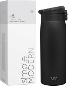 [RESIGILAT] Cana termos Kona, 473 ml, negru, inox, capac inchidere rapida