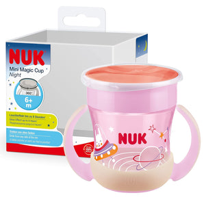 [RESIGILAT] Cana NUK Mini Magic Cup roz, 160 ml, 6+ luni, anti-scurgere.