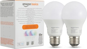 [RESIGILAT] Amazon Basics LED Bec Inteligent, E27, 8W, Schimbare Culoare, 2 Bucati