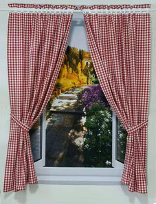 [RESIGILAT] Yaland perdele rosu 120x100cm 2 bucati living