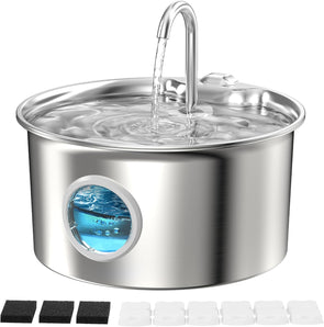 [RESIGILAT] Fantana apa pisici, otel inoxidabil, 88 oz, dozator silentios