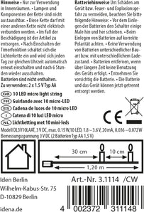 [RESIGILAT] Idena 31114 - Lumini LED micro fairy 10 alb cald 1,2 m