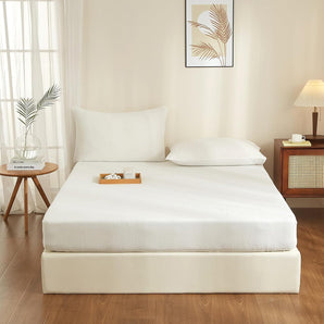 [RESIGILAT] Foie montata bumbac 180x200cm alb pentru saltea 30cm