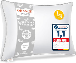 [RESIGILAT] Perna Orange Wave 40x80cm cu puf si pene ergonomica