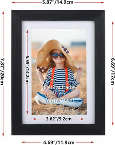 [RESIGILAT] EXYGLO Set 4 rame foto 10x15 cm, negru, suport masa/perete