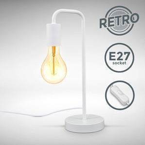 [RESIGILAT] Lampa de noptiera B.K.Licht E27 vintage alb 13x38 cm