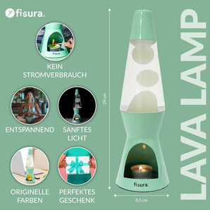 [RESIGILAT] FISURA Lampa Lava, Alb-Menta, 29 cm x 8.5 cm, Ecologica