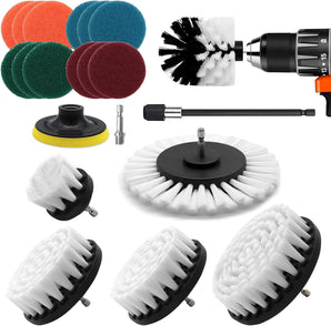 [RESIGILAT] Set perii curatare Vibratite, 20 piese, accesorii pentru bormasina, alb